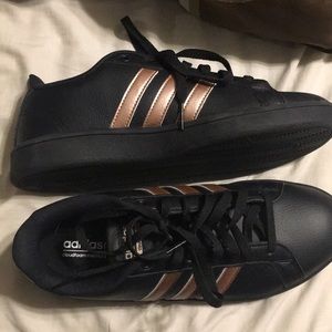 Adidas Black and Rose Gold Women's Shoes